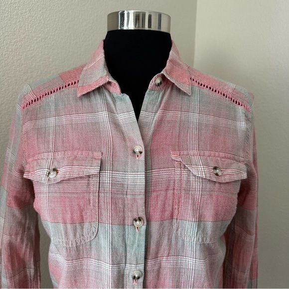 Toad & Co Airbrush LS Deco Shirt Plaid Red Green - Picture 3 of 14